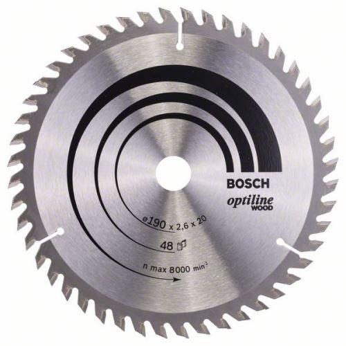 BOSCH Lame de scie Optiline Wood 190 x 20/16 x 2,6 mm, 48 2608640614