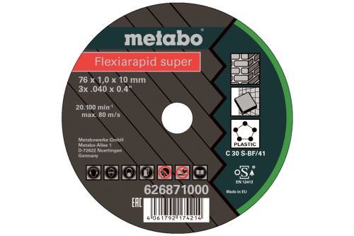 METABO Disque à tronçonner, universel (5 pièces) 76x1,0x10mm 626871000