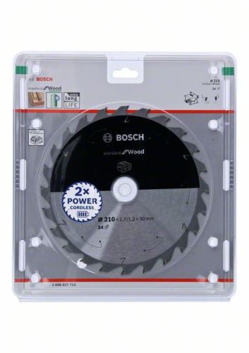 Lame de scie BOSCH pour scies sans fil ; Norme pour le bois 210x30x1,7/1,2x24T 2608837713