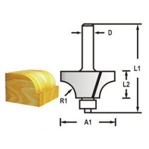 MAKITA Fraise à arrondir avec tige de roulement 6 mm, 31,8x16,7x60 mm R 9,5 mm D-48337