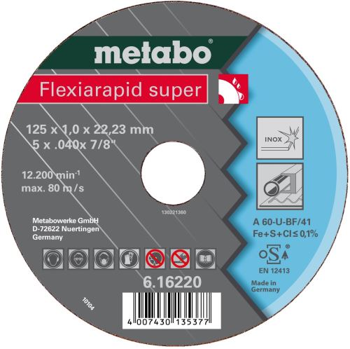 METABO Disque à tronçonner - acier - FLEXIARAPID SUPER 115x1,0x22,2 616217000