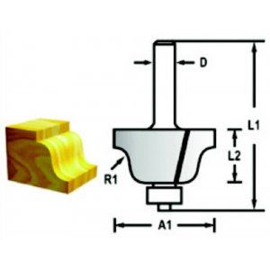 MAKITA Fraise à profilé avec tige de roulement 6 mm, 25,4x9,5x52 mm D-48804