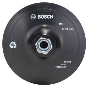 BOSCH Plateau de ponçage en caoutchouc pour meuleuse d'angle, Velcro, 125 mm D = 125 mm 2609256272