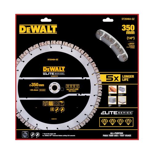 Lame de scie diamantée segmentée DeWALT, 350 mm DT20464