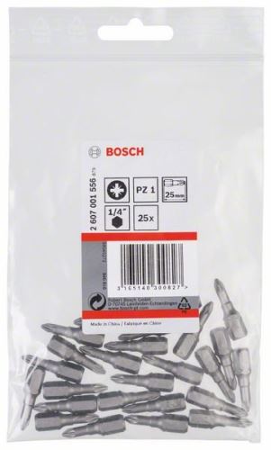 BOSCH Embout de tournevis extra dur Extra-Hart PZ 1, 25 mm (25 pièces) 2607001556