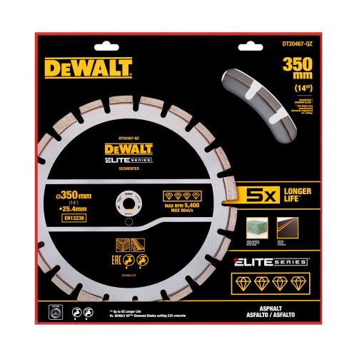 Disque de coupe pour asphalte/béton DeWALT DIA ELITE Series 350 mm DT20467