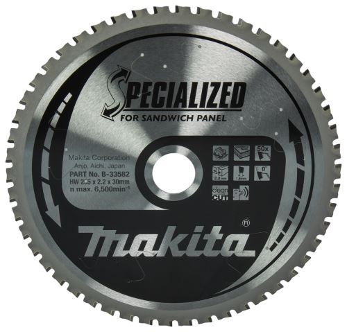 Lame de scie à panneaux sandwich MAKITA SPECIALIZED 235x2,2x30 mm 50 dents B-33582