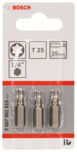 BOSCH Embout de tournevis extra dur Extra-Hart T25, 25 mm (3 pcs) 2607001615