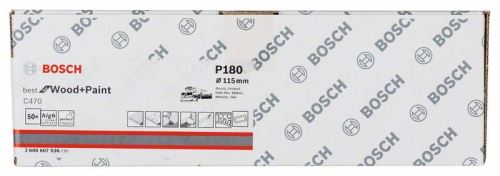 BOSCH Papier abrasif C470, (50 pièces) 115 x 230 mm, 180 2608607936