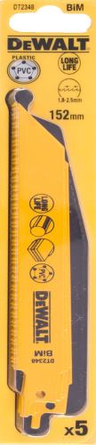 Lame de scie DeWALT 152 mm pour plastiques, matériaux stratifiés et tuyaux de 3 à 12 mm, (5 pcs) DT2348