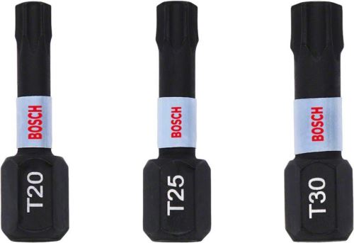 BOSCH Jeu d'embouts T20, T25, T30 25 mm, 3 pièces 2608522479