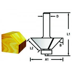 MAKITA Coupe-facettes/bordures avec tige à roulement 6 mm, 25,4x11x51 mm D-48658