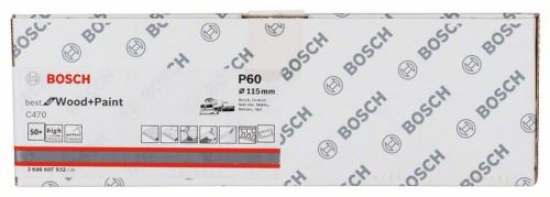 BOSCH Papier abrasif C470 (50 pièces) 115 x 230 mm, 60 2608607932