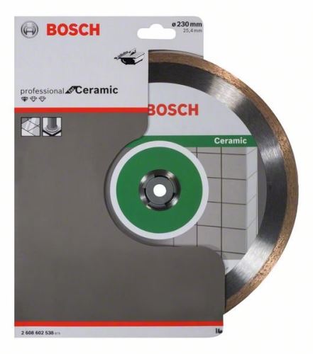 BOSCH Disque à tronçonner diamanté Standard pour Céramique 230 x 25,40 x 1,6 x 7 mm 2608602538