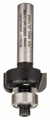 BOSCH Fraise à profilé E 8 mm, R1 4 mm, D 20,7 mm, L 9 mm, G 53 mm 2608628361