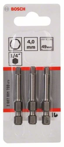 BOSCH Embout de tournevis extra dur Extra-Hart HEX 4, 49 mm (3 pcs) 2607001733