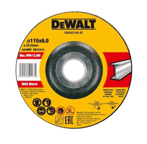 Disque à tronçonner le métal DeWALT 115 x 6,3 x 22,23 mm DWA4514IA