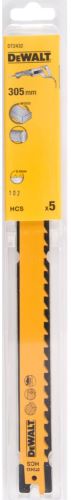 Lame de scie DeWALT 305 mm pour des coupes d'arc rapides et grossières dans le bois (5 pièces) DT2432