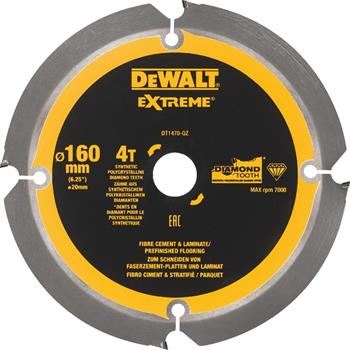 Lame de scie DeWALT pour panneaux en fibrociment et stratifiés, 160 x 20 mm, 4 dents DT1470