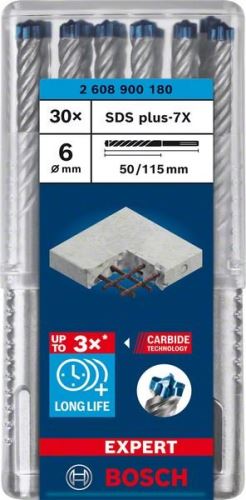 BOSCH EXPERT foret SDS plus-7X, 6x50x115 30 pièces 2608900180