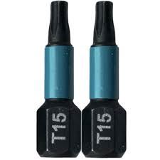 MAKITA embout de torsion 1/4" IMPACT NOIR T15, 25 mm 2 pcs B-63666