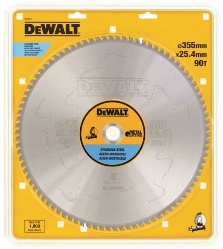 Lame de scie DeWALT EXTREME pour couper l'acier inoxydable, 355 x 25,4 mm, 90 dents DT1922