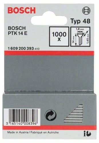 Clous BOSCH, type 48 1,8 x 1,45 x 14 mm (1000 pièces) 1609200393