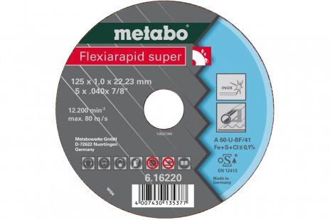 METABO Disque abrasif Flexiarapid SUPER 105 x 1,0 x 16,0 INOX, TF 41 616210000