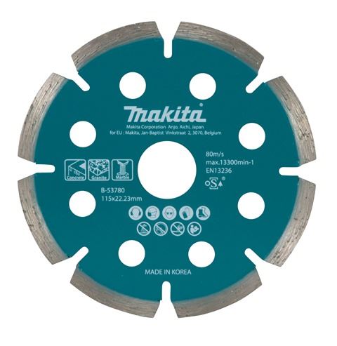 Disque à tronçonner diamanté MAKITA 115x1,6x22,23 mm pour meuleuse d'angle sans fil B-53780