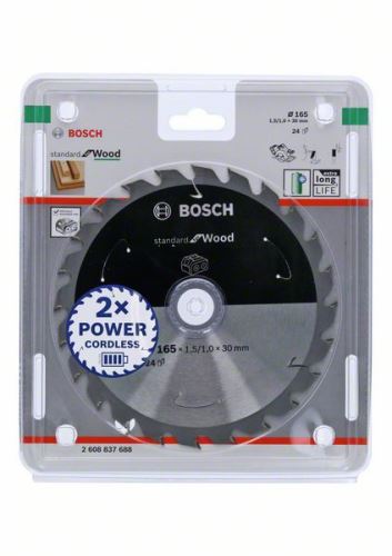 Lame de scie BOSCH pour scies sans fil ; Norme pour le bois 165x30x1,5/1,0x24T 2608837688