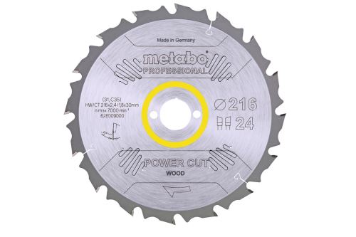 METABO Lame de scie HW/CT 216 x 30 mm, 24 dents 628009000