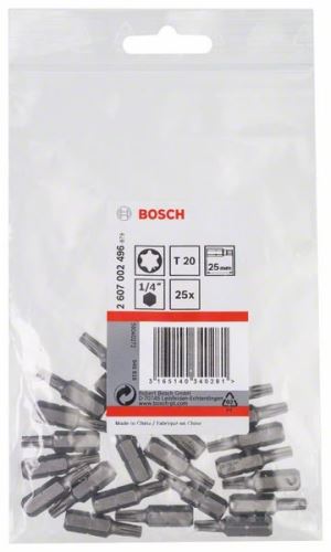 BOSCH Embout de tournevis extra dur Extra-Hart T20, 25 mm (25 pièces) 2607002496