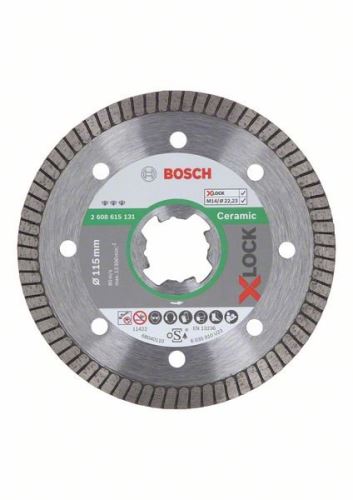 BOSCH X-LOCK Disque à tronçonner diamanté Idéal pour le système Ceramic Extraclean Turbo 115 x 22,23 x 1,4 x 7 mm 2608615131