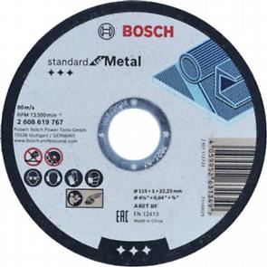 BOSCH Disque à tronçonner Standard pour métal 115 x 1 x 22,23 mm, droit 2608619767