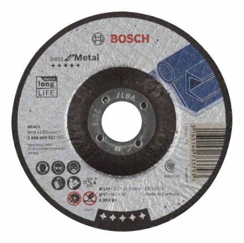 BOSCH Disque à tronçonner profilé Best for Metal A 46 V BF, 125 mm, 1,5 mm 2608603519