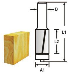 MAKITA Fraise à rainurer 2 tranchants tige 8 mm, 12,7x26x69 mm D-47743