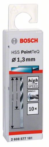 BOSCH Foret hélicoïdal HSS PointTeQ 1,3 mm (10 pièces) 2608577181