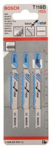 BOSCH Lame de scie pour scie alternative T 118 B Basic for Metal (3 pcs) 2608631673