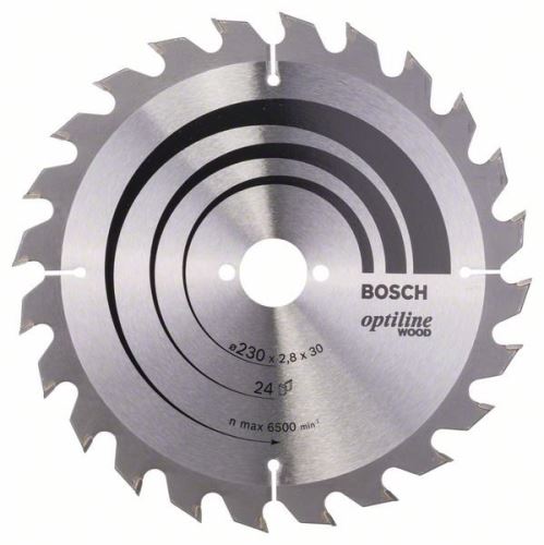 BOSCH Lame de scie Optiline Wood 230 x 30 x 2,8 mm, 24 2608640627