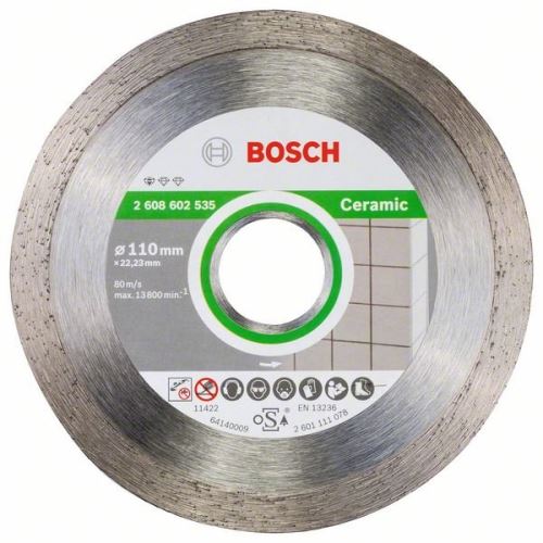 BOSCH Disque à tronçonner diamanté Standard pour Céramique 110 x 22,23 x 1,6 x 7,5 mm 2608602535