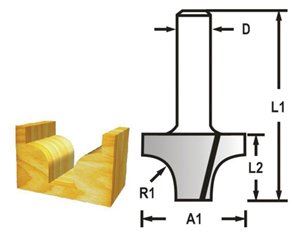 MAKITA Tige de défonceuse profilée 8 mm, 25,4x16x48 mm D-48169