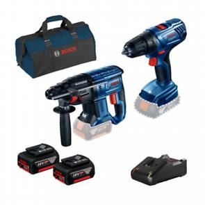 Set Bosch Professional : marteau perforateur sans fil GBH 180-LI + perceuse-visseuse sans fil GSR 180-LI + 2x batterie GBA 18V 4,0Ah + sac dans boîte en carton 0615990M31