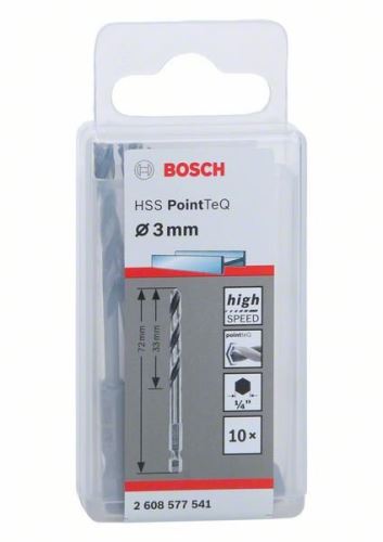 BOSCH Foret pour métal HSS PointTeQ HEX avec tige à 6 pans ; 3,0 mm 2608577541