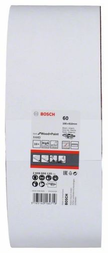 BOSCH Jeu de 10 bandes abrasives X440 100 x 610 mm, 60 2608606135