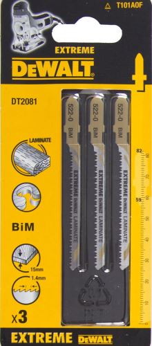 Lame de scie DeWALT 82 mm, coupes courbes nettes dans les stratifiés jusqu'à 15 mm d'épaisseur (5 pièces) DT2081