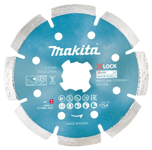 Disque à tronçonner diamanté MAKITA 115x2,2x22,23 mm X-Lock E-02060