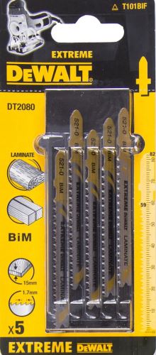 Lame de scie DeWALT 82 mm, coupes droites et nettes dans les stratifiés jusqu'à 15 mm d'épaisseur (5 pièces) DT2080