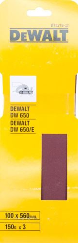 DeWALT Bande abrasive 100 x 560 mm, P150 (3 pièces) DT3318