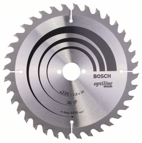 BOSCH Lame de scie Optiline Wood 230 x 30 x 2,8 mm, 36 2608640628