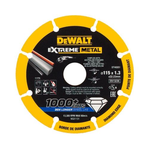 DeWALT Disque diamant EXTREME METAL 180 x 1,5 mm DT40254